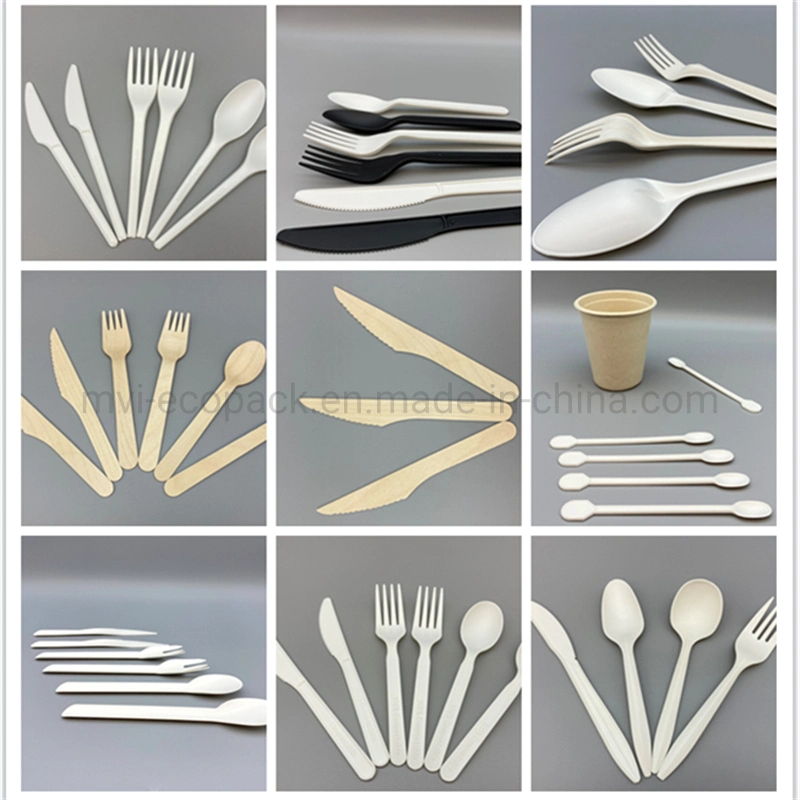 Disposable Sugarcane Bagasse Paper Cutlery Set Biodegradable Biodegradable Knife Fork Spoon